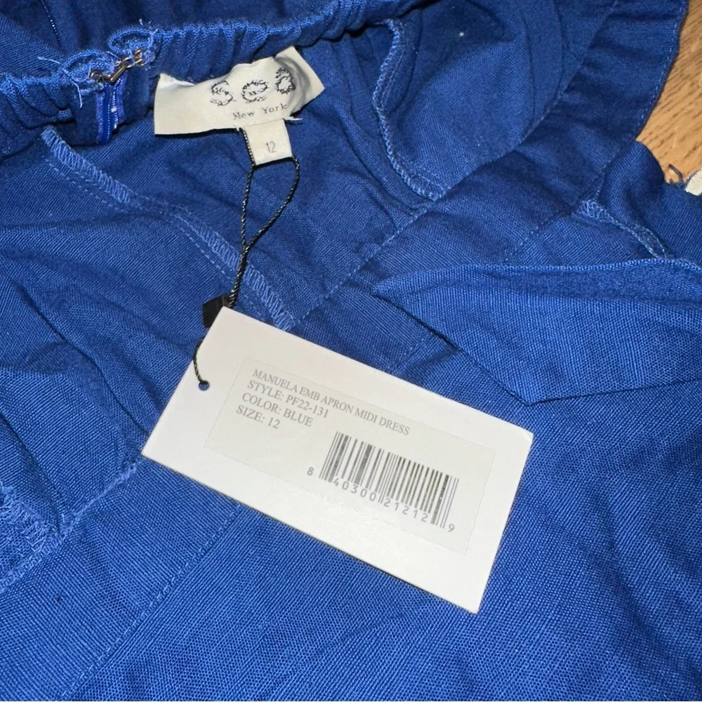 NWT SEA New York Manuela Embroidered Apron Midi Dress - Picture 9 of 10